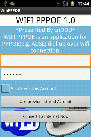 WiFi PPPoE 1.0 - WiFi PPPoE подключение через ADSL-модем