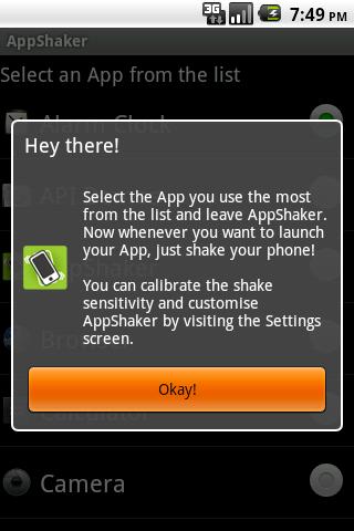 AppShaker 1.2 - программа запускает нужное приложение, встряхиванием телефона