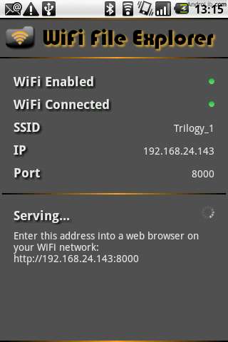 WiFi File Explorer 1.2.4 - Локалка между телефоном и компом