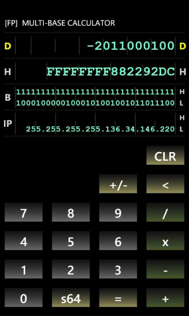 Calculator: Multi-Base v.1.0.0.0 - многофункциональный калькулятор для разных систем счисления