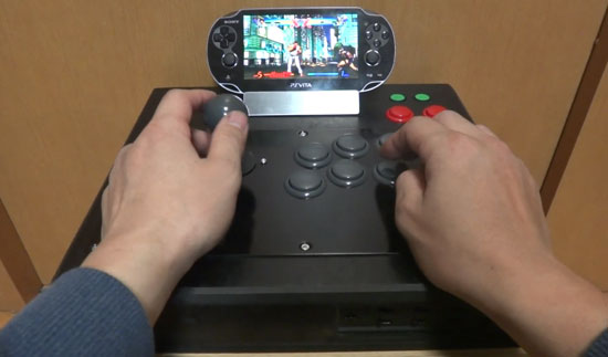PS Vita gets an arcade fighting stick bolted to its behind (2 pics + video)