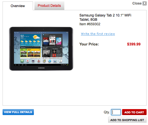 Samsung Galaxy Tab 2 10.1 будет стоить $49,99