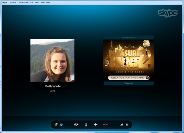 Skype начинает показ рекламы во время пользовательских разговоров