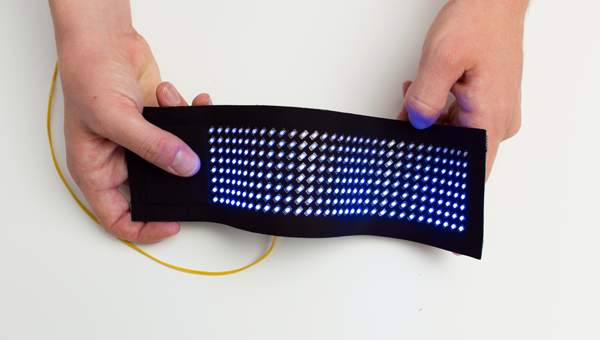 Fos - гибкий LED-дисплей как деталь одежды (7 фото + видео)