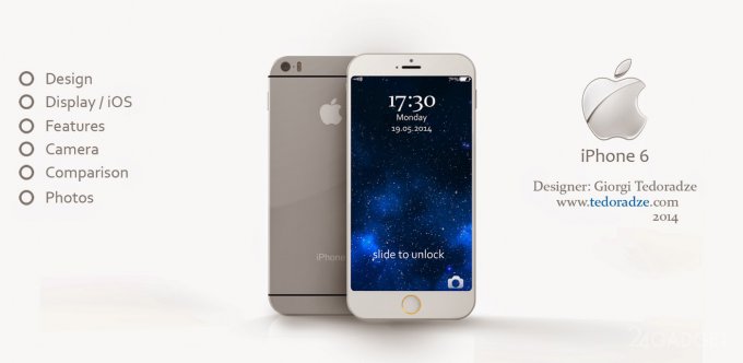 Дизайнерский концепт iPhone 6 с "новым дизайном" (видео)