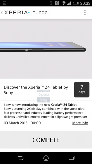 Sony случайно засветила планшет Xperia Z4 Tablet (2 фото)