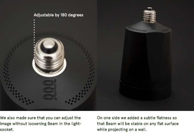 Beam - миниатюрный проектор, работающий от гнезда бытовой лампочки (8 фото)