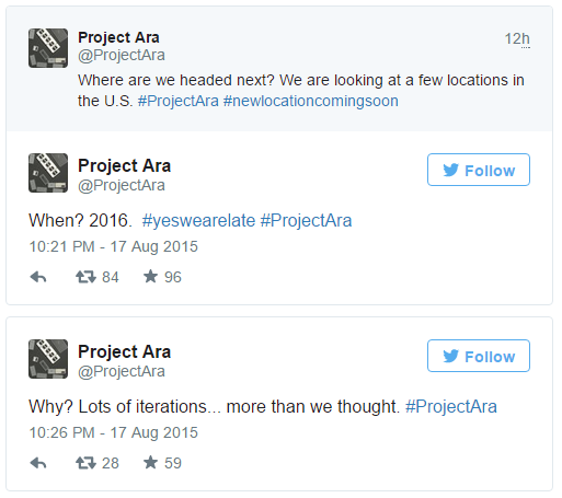 Google откладывает запуск Project Ara до следующего года