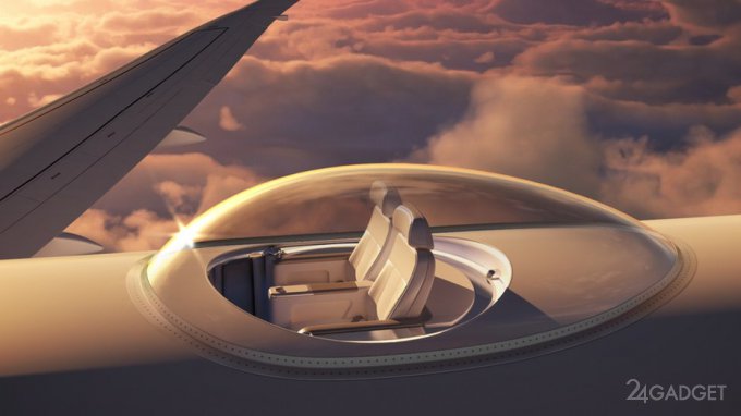 Концепт прозрачной кабины для VIP-пассажиров самолетов (4 фото + видео)