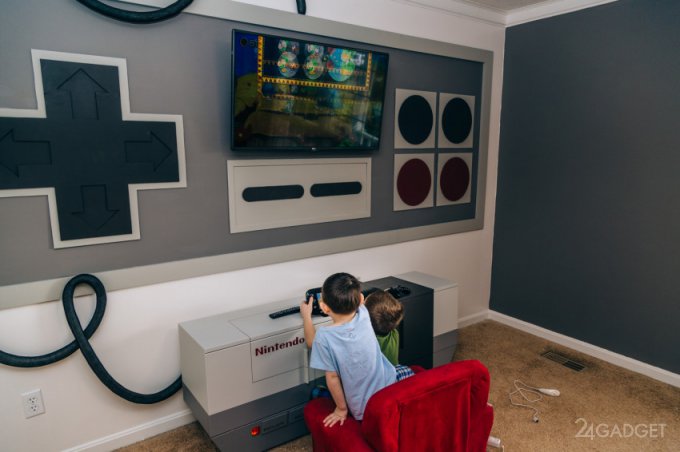 Игровая комната в ретро-стиле Nintendo (13 фото)