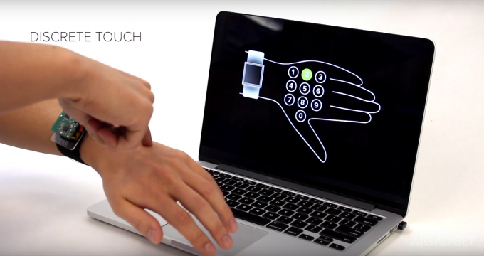 Новая технология превращает кожу руки в тачскрин (2 фото + видео)