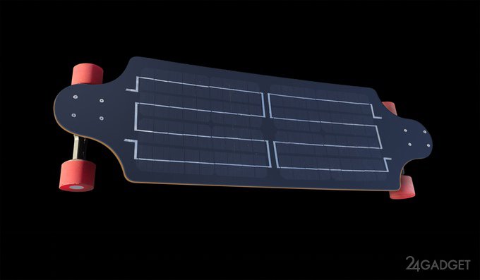 Электрический скейтборд с зарядкой от солнца (5 фото + видео)