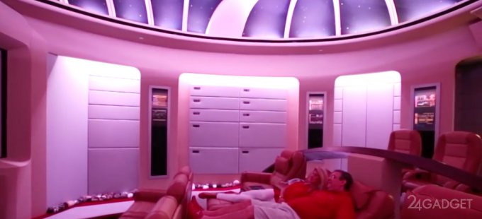 Домашний кинозал в стиле космолёта Enterprise (12 фото + видео)