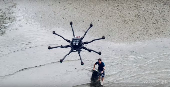 Сёрфинг с дроном (видео)