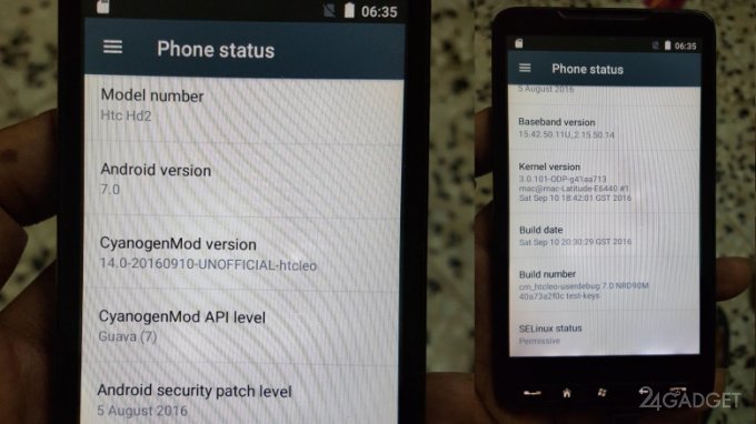 "Старинный" смартфон HTC HD2 получил свежайшую версию Android Nougat