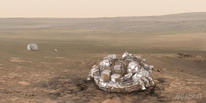 ЕКА обнаружил зонд Schiaparelli на поверхности Марса (4 фото)