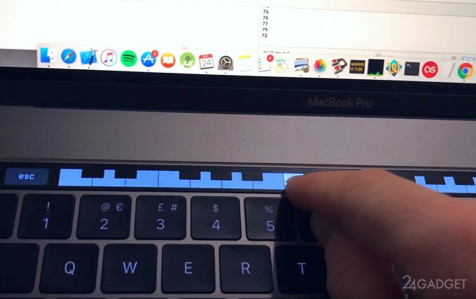 Touch Bar нового MacBook Pro превратили в музыкальный инструмент (видео)