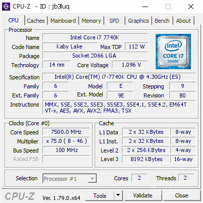 Энтузиасты разогнали Intel Core i7-7740K до частоты 7,5 ГГц