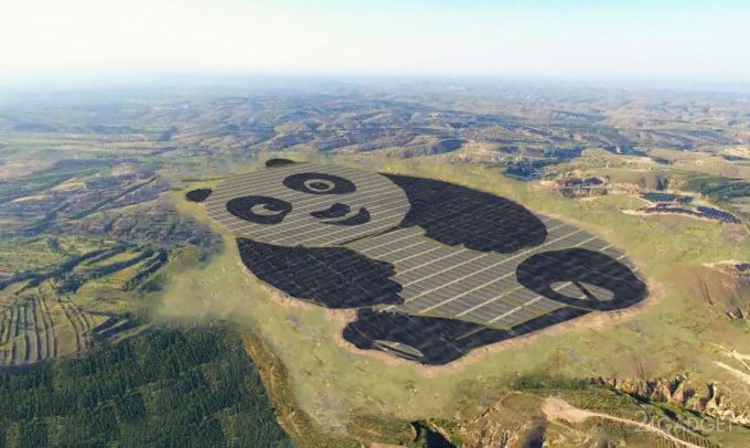 Китайцы построили пандообразную солнечную электростанцию (2 фото)