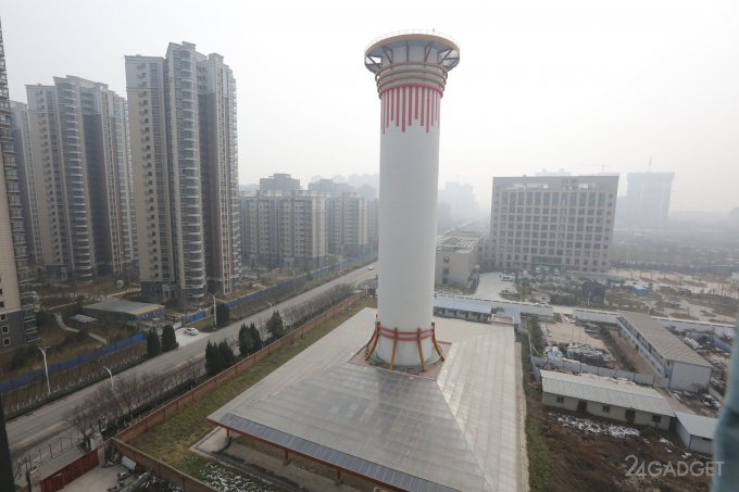 В Китае заработал крупнейший в мире очиститель воздуха (4 фото + видео)