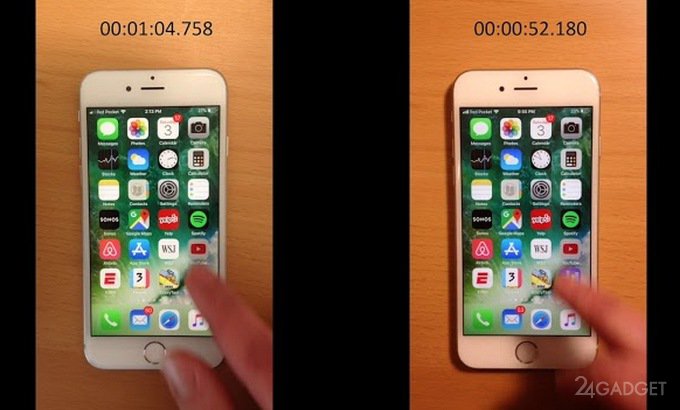 Сравнение скорости работы iPhone 6s до и после замены батареи (4 фото + видео)