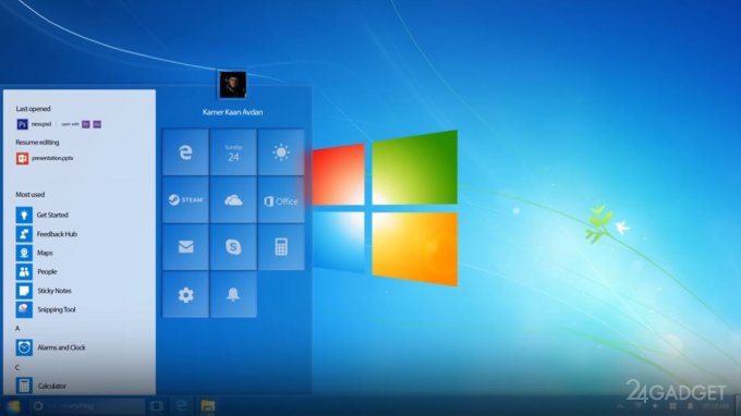 Windows 7 преобразился в руках дизайнера (2 видео)