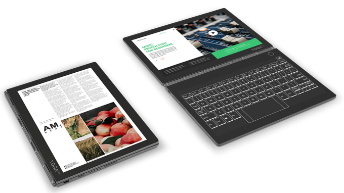 Lenovo Yoga Book C930: гибридный ноутбук с E Ink-экраном вместо клавиатуры (13 фото + 2 видео)