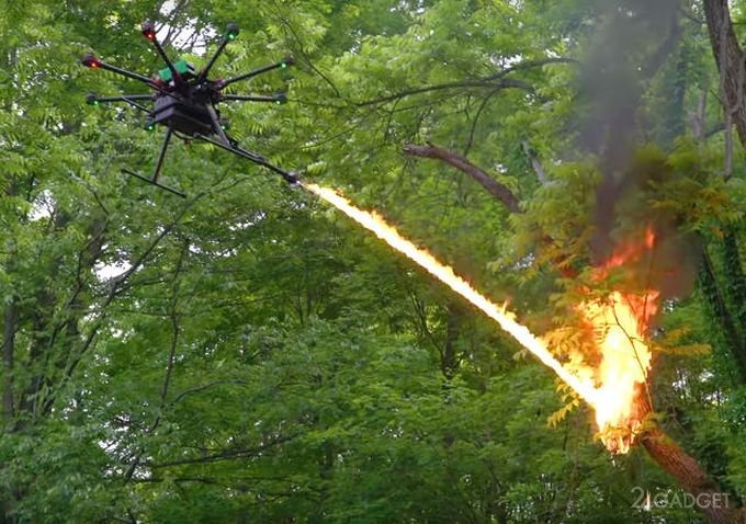 Для дронов начали продавать огнемёты (3 фото + видео)
