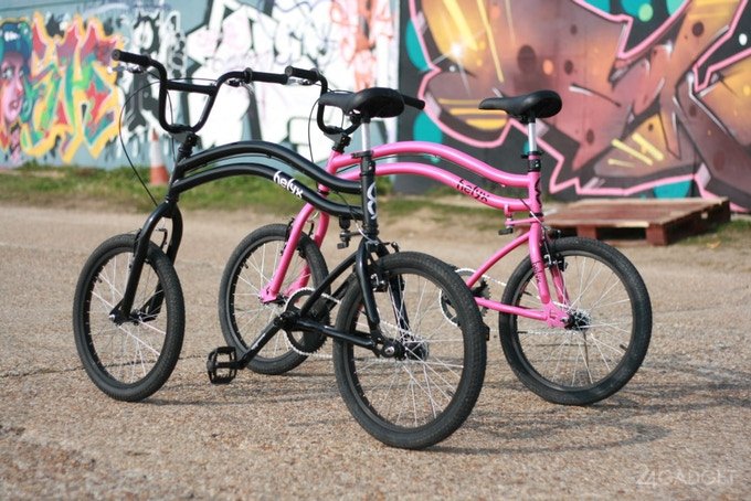 Маневренный велосипед Helyx с двумя рулевыми колесами (4 фото + видео)