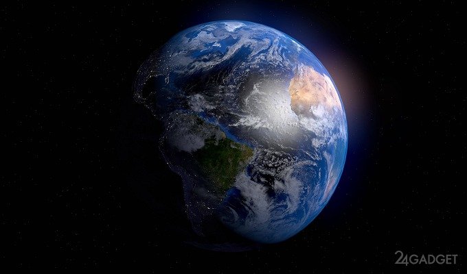 4К видео вида на Землю со стороны Луны