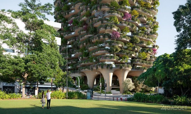 Жилой дом Urban Forest с встроенным парком возведут в Брисбене в Австралии (4 фото)