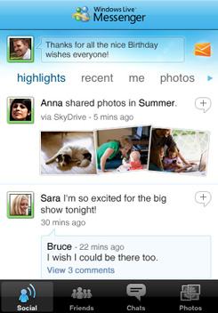 Microsoft выпустил интернет-пейджер Live Messenger для iPhone, iPod touch и iPad (5 фото)