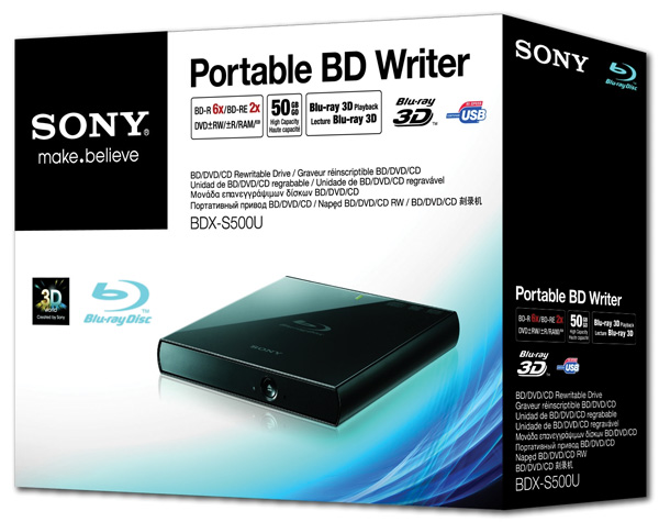 Sony BDX-S500U - самый компактный внешний BlyRay привод (3 фото)