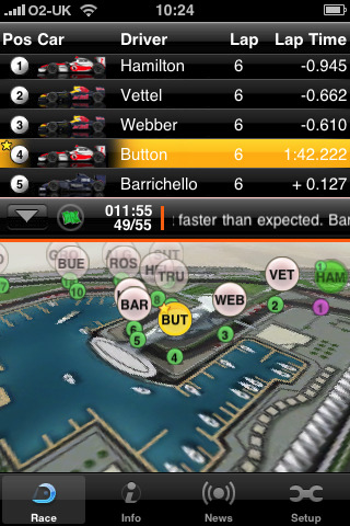 F1 Timing App 2010 CP - приложение для iPhone и IPod Touch on-line тайминга.