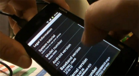 Nokia N900 с Android 2.3 на видео
