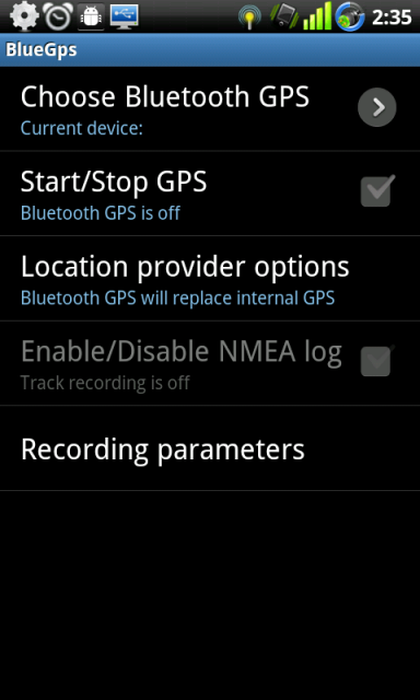 Bluegps4droid 1.1.2 - Приложения для подключения внешнего bluetooth GPS приемника