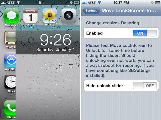 Move LockScreen to Unlock: простая разблокировка экрана [Cydia] 
