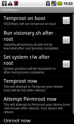 VISIONary r14 - открытие временного и постоянного root-доступа