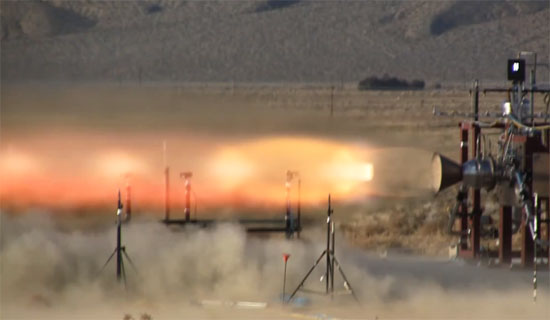 Испытание ракетного двигателя Bantam (видео)