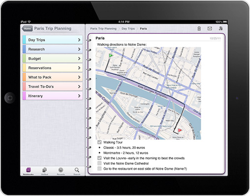 Microsoft выпустила офисное приложение OneNote для iPad