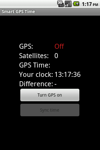 Smart GPS Time [0.9] - Программа позволяет проверить/синхронизировать часы устройства со временем, передаваемым со спутников GPS