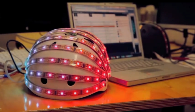 Интерактивный светодиодный шлем (3 видео)