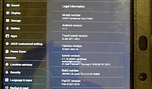 ASUS Transformer Pad TF300 получил Android 4.1
