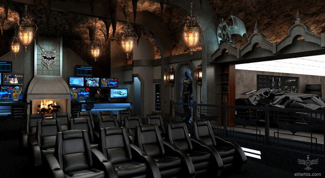 Кинотеатр в стиле пещеры Бэтмена (4 фото)