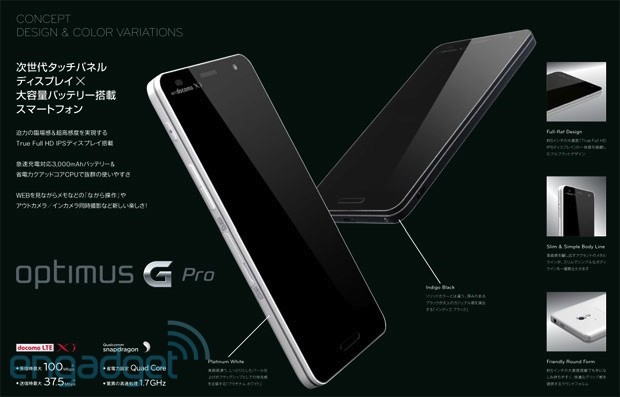 Новые сведения о смартфоне LG Optimus G Pro