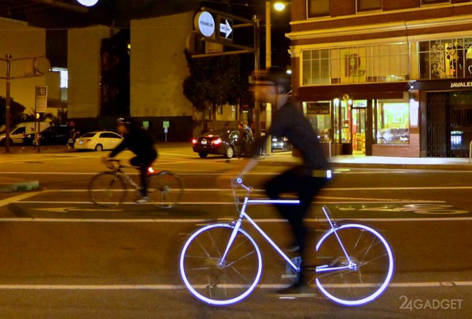 Светящийся велосипед (видео)