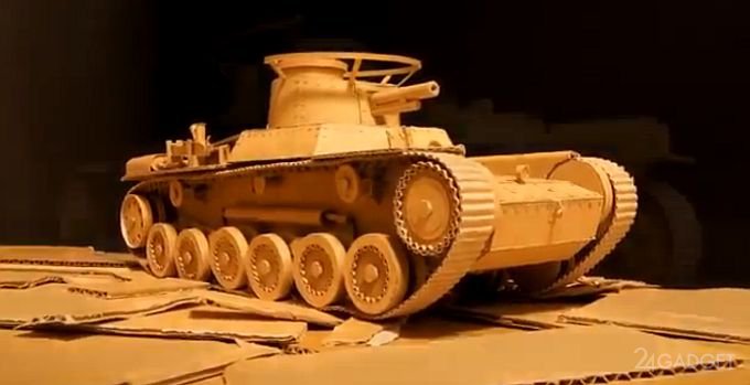 Бумажный радиоуправляемый танк (видео)