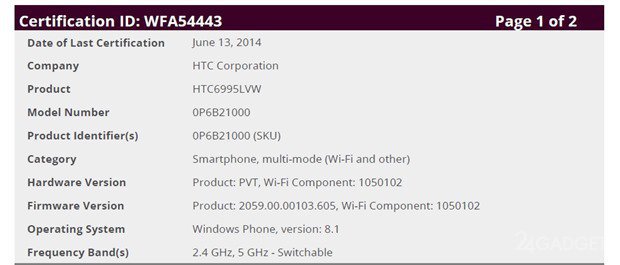 HTC разрабатывает смартфон на базе Windows Phone 8.1 (2 фото)