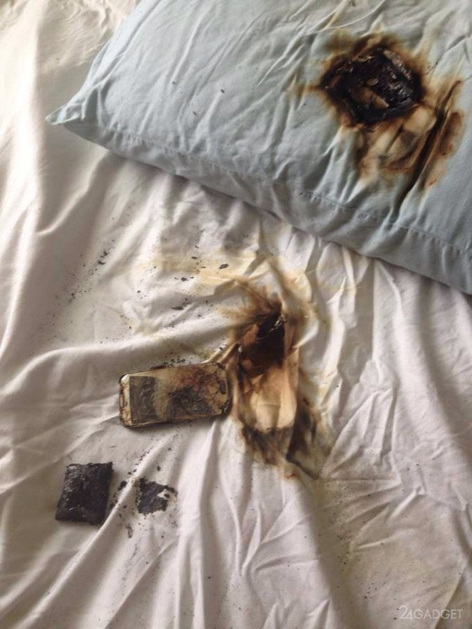Смартфон загорелся под подушкой американской школьницы (3 фото)