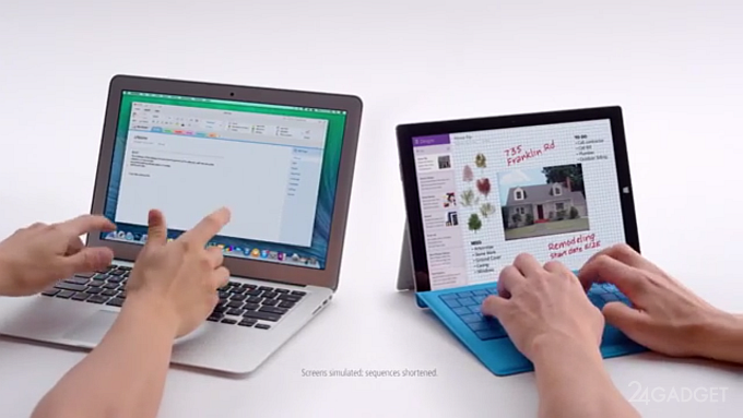 Surface Pro 3 против MacBook Air (2 видео)